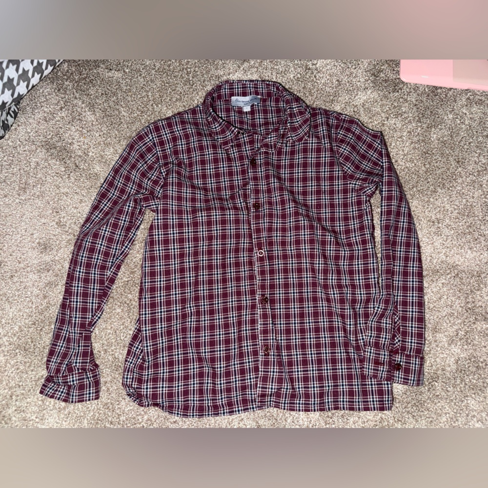 Bleu Comme Gris Red Plaid Button-Up Shirt